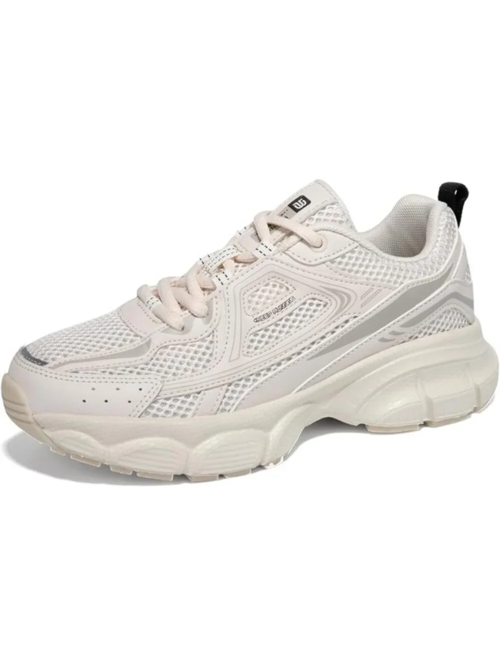 Women's Beige Chunky Fashion Sneakers Casual Sports Shoes Mesh Athletic